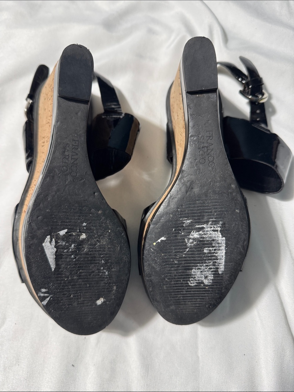 Franco Sarto Patent Leather Wedge Heels – Size 7M Y2K Grad Formal Wedding Chic - Picture 9 of 10